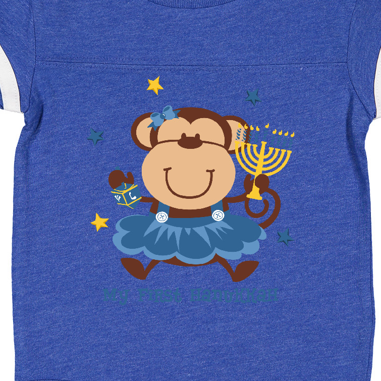Inktastic Monkey Girl 1st Hanukkah Girls Baby Bodysuit - image 3 of 4