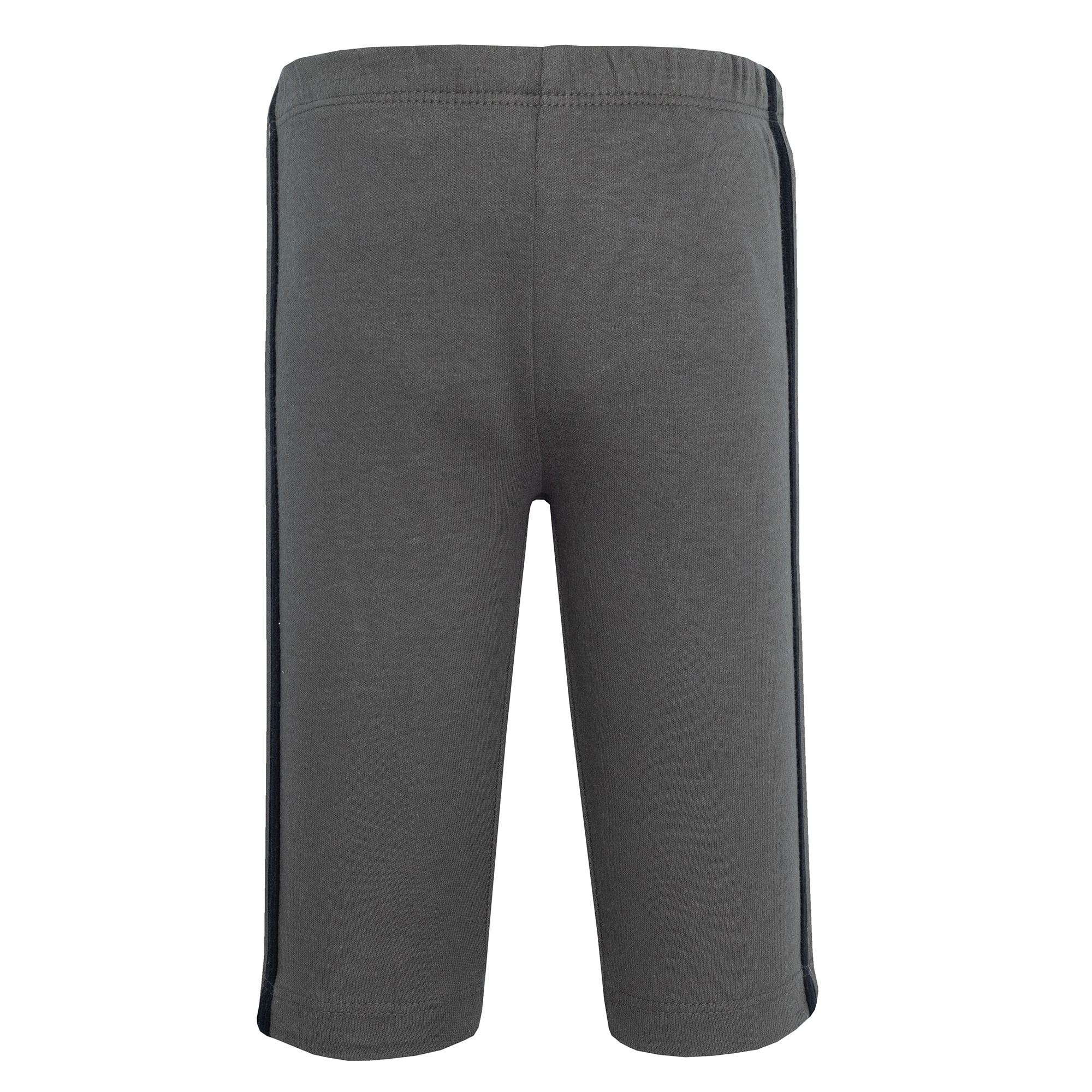 Hudson Baby Boy Cotton Pants and Leggings, Heather Gray Black, 2T