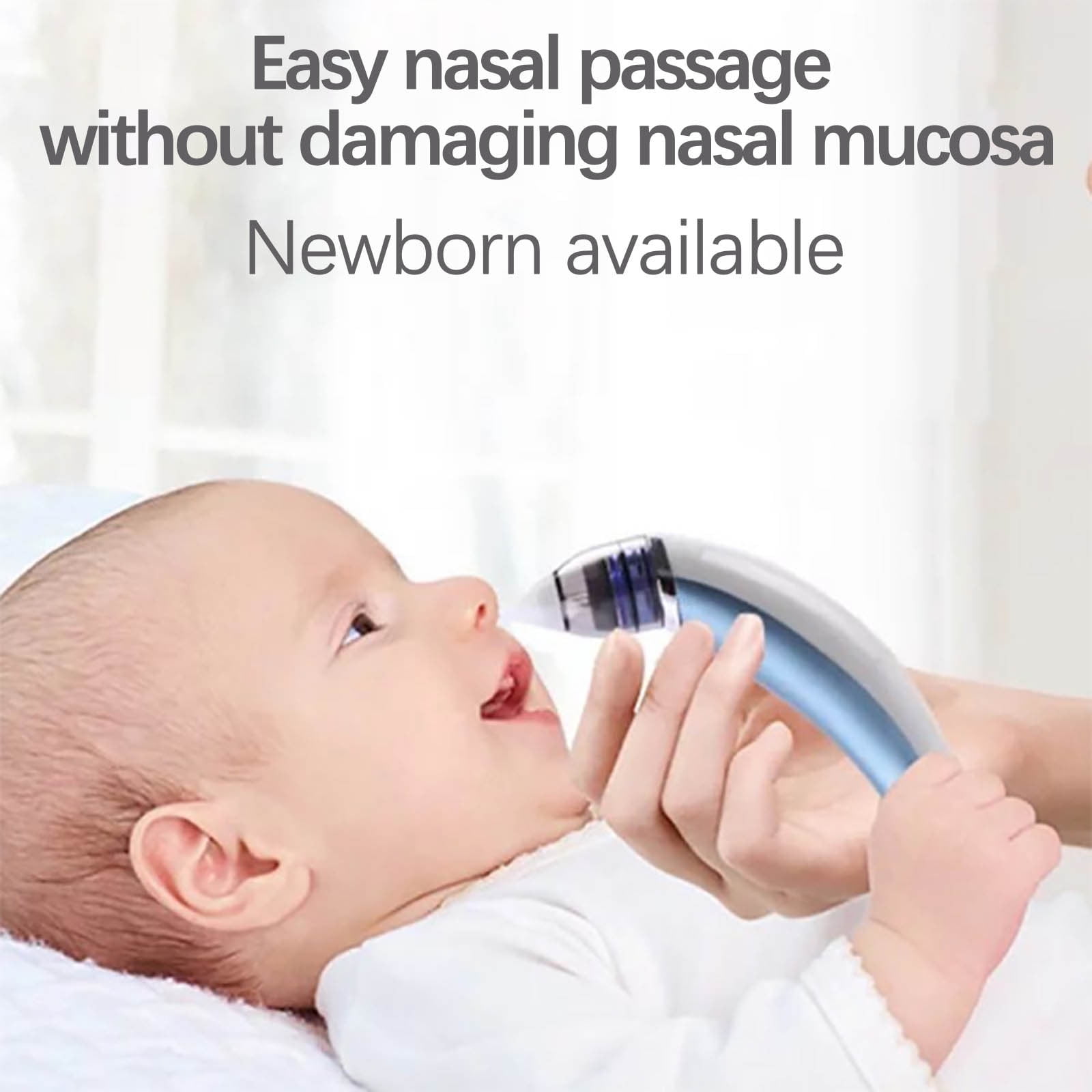 RuiJiao Baby Electric Nasal Aspirator,BPA-Free ABS+ Safe Snot Cleaner with USB Recharge, 2 Soft Nozzles for Newborns and Toddlers, Auto Shut-Off
