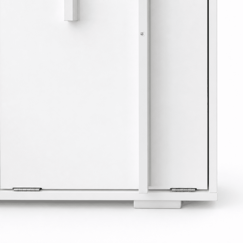 Laundry Cabinet 31.5 x 15.75 x 42.89 Inch, Storage Cabinet with 2 Removable Liner Bags and Fluted Doors