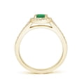 thumbnail image 2 of ANGARA Natural Classic Oval Emerald Halo Ring with Diamond Accents in 14K Yellow Gold for Women (Size-6x4mm) | May Birthstone, Birthday, Anniversary, Jewelry Gift for Women | Natural Emerald Ring, 2 of 10