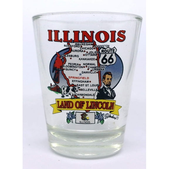 Illinois State Elements Map Shot Glass