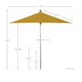 thumbnail image 5 of California Umbrella  6' Sq. Aluminum Frame, Fiberglass Rib Patio Umbrella, Push Open, Anodized Sliver Finish, Sunbrella Fabric Sunflower Yellow, 5 of 5