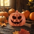 thumbnail image 3 of Halloween Decor Handmade Pumpkin Jack O' Lantern Vintage Autumn Farmhouse Table Decorations for Home Indoor Outdoor Porch Mantel, 3 of 6