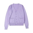 thumbnail image 2 of JK Uniform Cardigan Sweater, Stylish Casual for Daily Wear and Fall Fashion, Comfortable Pullover for School and Outdoor Activities,Light Purple,XL, 2 of 4