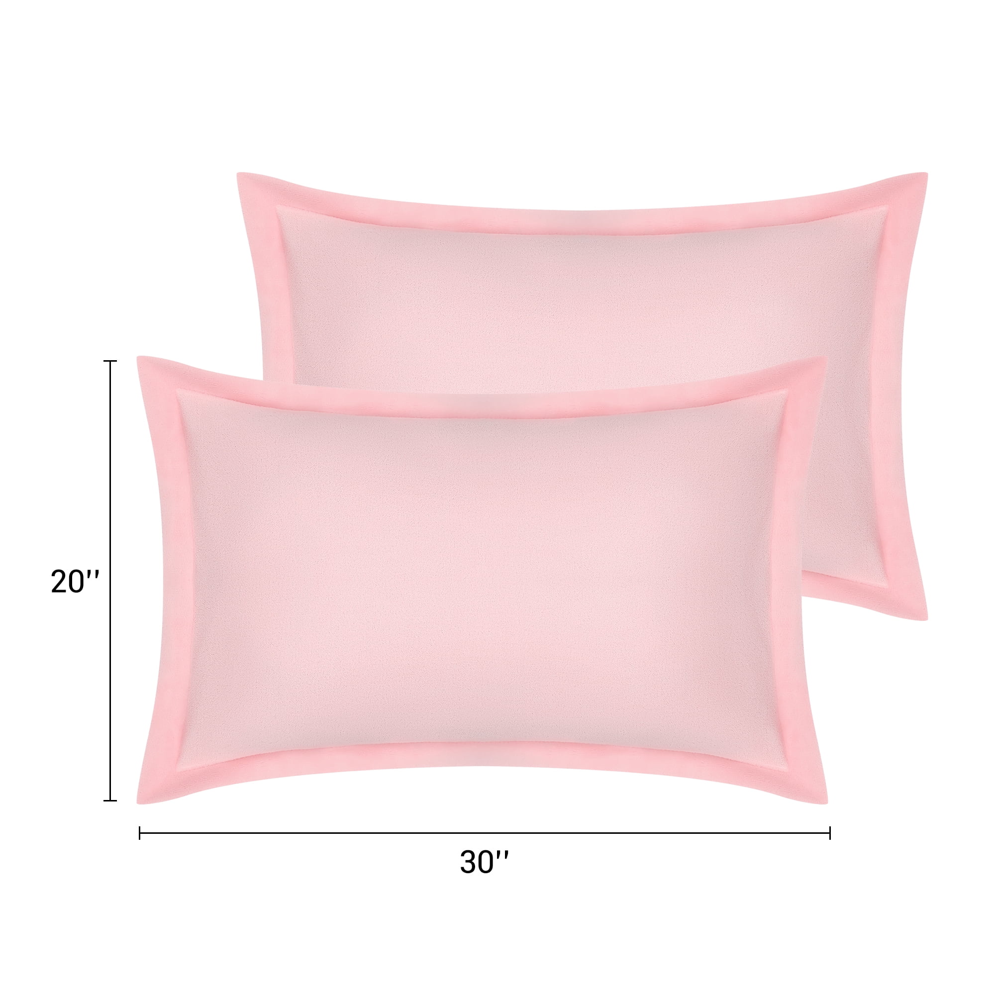 Unique Bargains Velvet Pillow Cases Pillow Covers with Zipper Closure 2pcs Queen Pink