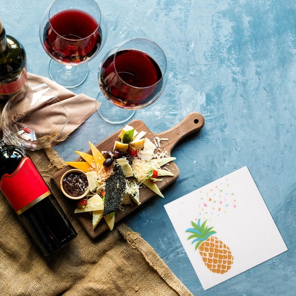 KALLORY 20 Sheets Pineapple Napkin Towel Multi Colored Paper for Guests