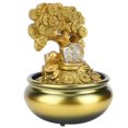 thumbnail image 3 of Tabletop Fountain, Resin Tabletop Waterfall, Small For Home Office Wealth Tree EU Plug 220V, 3 of 8