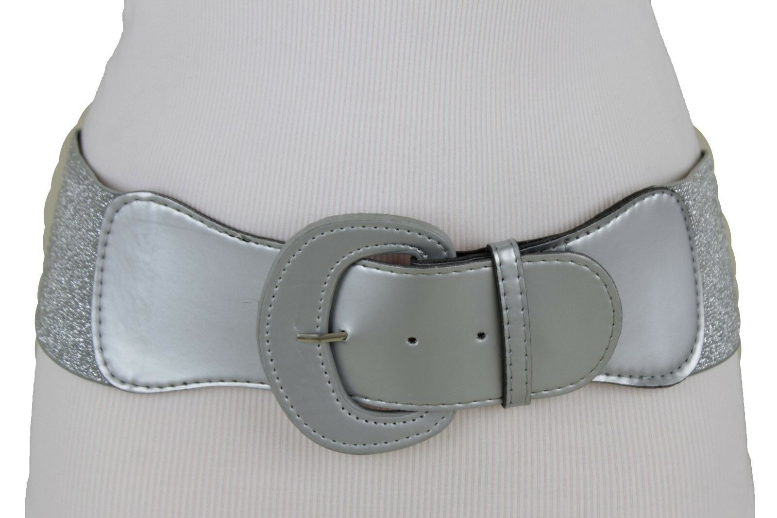 Shiny Silver PU Leather Elegant Kids Waist Belt Stylish Girls Fashion Accessory 