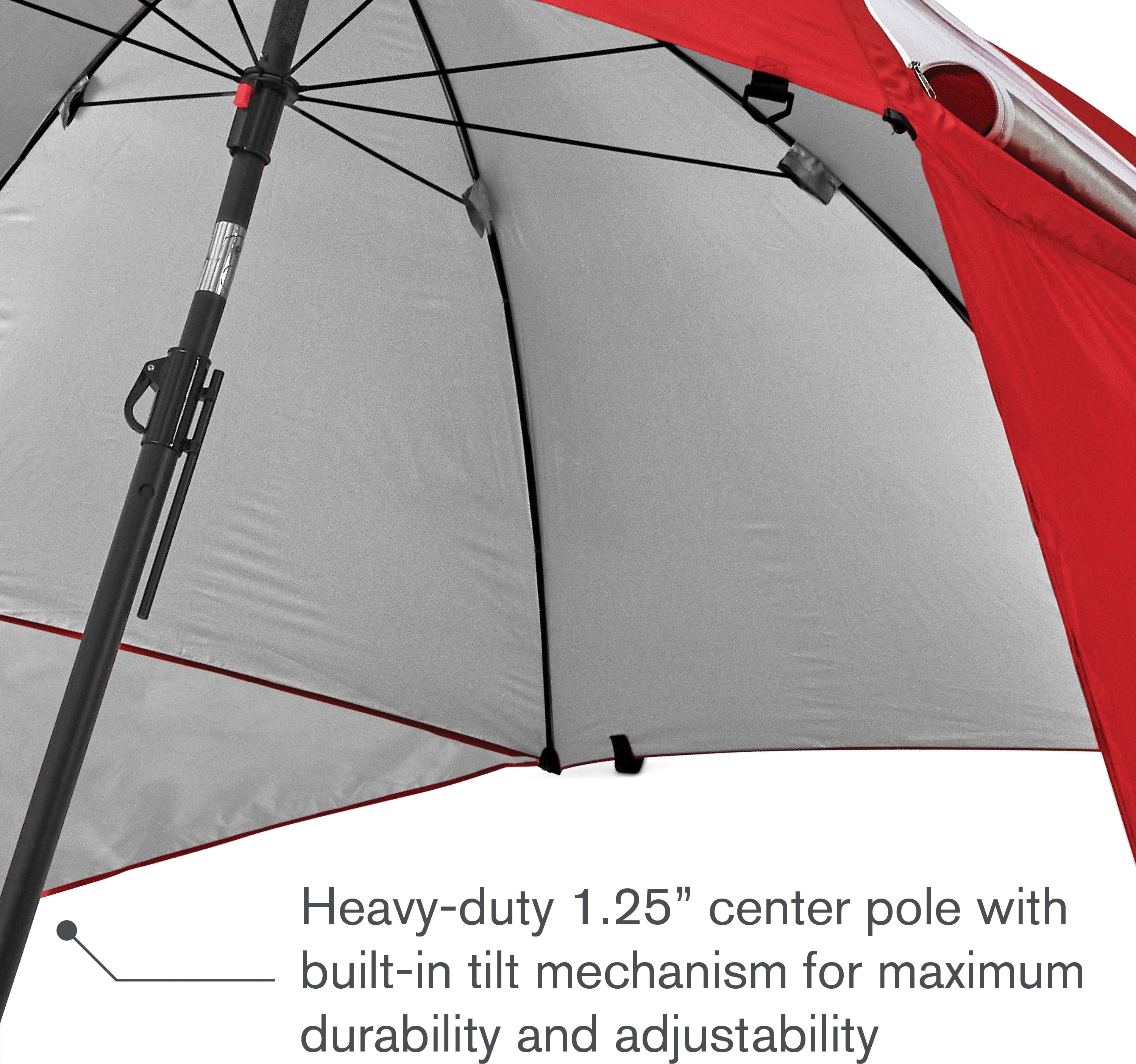 Sport-Brella 4" Red Octagon Beach Umbrella