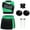 A Green Black, variant on Girls 5Pcs Cheerleading Uniform Shiny Crop Tops Dance Skirt and Pom Pom Headband Socks Set B Red 14