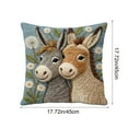 thumbnail image 5 of PLPPYFS Rustic Floral Donkey Pillow Cover 18x18 in, Gifts for Donkey Lovers, Animal Embroidery Square Pillowcase for Living Room, Bed Decor, Patio, Car, Donkeys Country Sofa Cushion Cases, 5 of 6