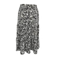 thumbnail image 1 of Falda George para Mujer Larga con Elástico en Cintura Estampado Hojas Negro Talla G, 1 of 4