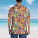 thumbnail image 4 of Fotbe Boho Cute Owls Camisa Hawaiana para Hombre Unisex – Camisa Casual de Verano con Botones de Manga Corta de Algodón y Lino,X-Large, 4 of 7