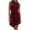 Wine, variant on Antinious Women Sleeveless Round Neck Solid Drawstring Casual Dress