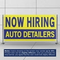 thumbnail image 3 of Now Hiring Auto Detailers 13 oz Heavy Duty Vinyl Banner Car Detailer Jobs Available Help Wanted Sign for Business Advertising Indoor/Outdoor Single-Sided with Metal Grommets (2x5 ft, Ye & Bl), 3 of 6