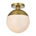 thumbnail image 3 of Living District Eclipse 10" Flush Mount Frosted White Shade In Satin Gold, 3 of 9