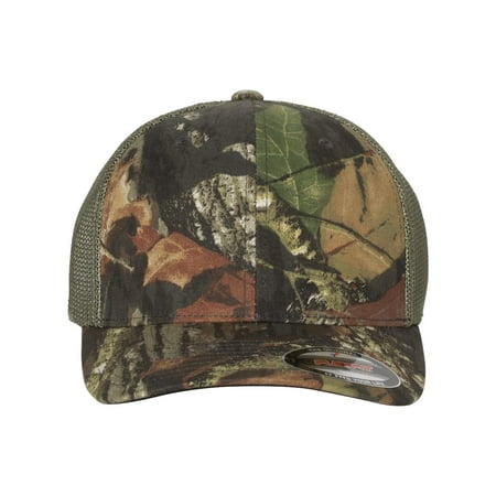 Poly Mesh Cap - Flexfit Boy's Mossy Oak Stretch Mesh Cap, Style 6911