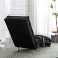 thumbnail image 4 of paproos Black Indoor Chaise Lounge with Massage, Modern Ergonomic Electric Massage Floor Lounger with Remote Control&Side Pocket, Upholstered Recliner Sleeper Chair for Living Room Bedroom Office, 4 of 13