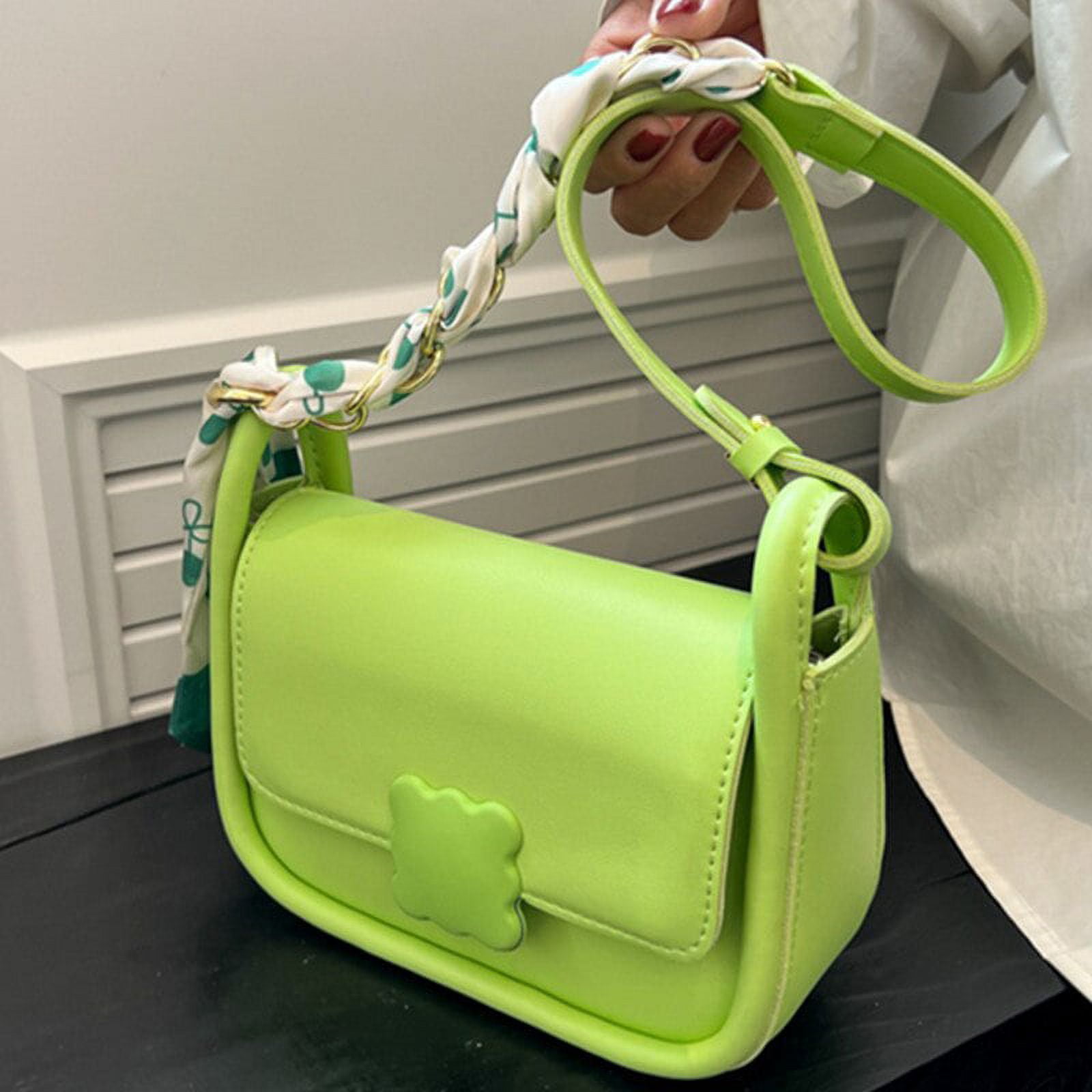 Cocopeaunt Green Square Shoulder Bags for Women Luxury Leather Crossbody Bag Small Flap Messenger Bag Casual All Match Ladies Handbags Sac, Adult
