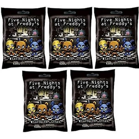 FNAF Officially Licensed Five Nights At Freddy's 3 Figure Hangers Toy 5-Pack Set 5 Random Styles