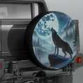 thumbnail image 2 of Lotusprinthandmade Wolf Moon Spare Tire Cover Without Backup Camera Hole 6 Sizes (28 in.), wolf moon tire cover, full moon spare tire cover, 2 of 7
