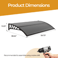 thumbnail image 4 of Tcbosik Awning for Door Entrance, 60x40 inch Polycarbonate Window Shelter for Balcony, Garage, Deck, Yard, UV, Rain & Snow Protection, Black & Brown, 4 of 11