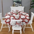 thumbnail image 2 of Red Baseballs Pattern Round Tablecloth 60"x60",Wrinkle Wipeable Table Cloth for Kitchen Dining Room Picnic Patio Party, 2 of 6