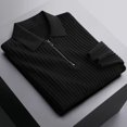 thumbnail image 1 of Camisa polo de punto con solapa, suéter cálido para hombre, otoño e invierno, ligera, para negocios, con media cremallera, a la moda, 1 of 6