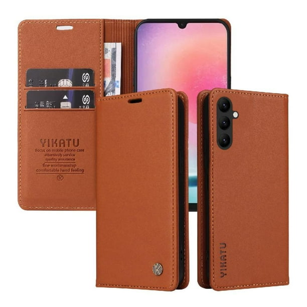 Funda para Samsung Galaxy A24 4G Estuche de Cuero PU Tipo Cartera con Ranuras para Tarjetas y Cierre Magnético