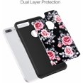 thumbnail image 2 of Étui iPhone 8 Plus, Étui Hybride avec Double Couche [Couverture Arrière Rigide + Silicone Souple Intérieur] pour Apple, Étui de Protection Mignonne avec Design Fleur de Rose pour Femmes Filles, 2 of 5