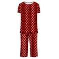 thumbnail image 5 of Annhoo Womens Pajama Sets Button down Pleated Short Sleeve Shirts and Capri Pants Plus Size Polka Dots Pj Sets, 5 of 5