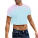 thumbnail image 2 of Blusas y camisas de manga corta y cuello redondo para hombre, blusas de verano con estampado y mangas cortas para hombre., 2 of 8