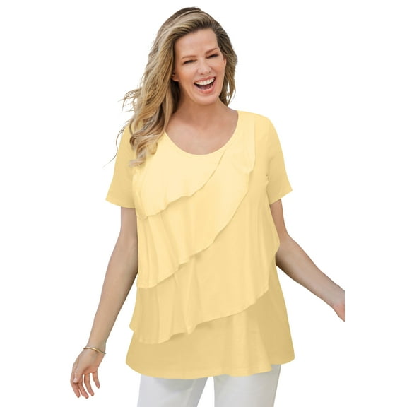 Woman Within Plus Size Ruffle Tee