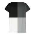 thumbnail image 7 of Fesfesfes Womens Dress Shirts Women Casual Printed Short Sleeve Round Neck Pullover Blouse T-shirt Tops Womens Work Tops S(US:4), 7 of 7