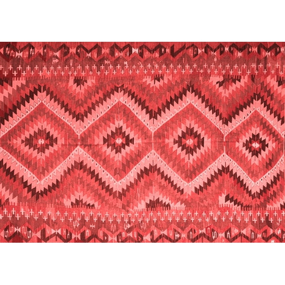 Ahgly Company Indoor Rectangle Southwestern Red Country Area Rugs, 5' x 7'