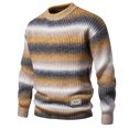 thumbnail image 1 of Styesk Mens Sweater Striped Print Pullover Sweater Cable Knit Crewneck Sweater Comfy Soft Oversized Sweater Casual Loose Sweaters with Ribbing Edge, 1 of 4
