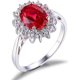 thumbnail image 3 of Anillos de compromiso con halo de zafiro y piedra natal de la princesa Diana Kate Middleton para mujer, aniversario de plata de ley 925 chapada en oro rosa amarillo blanco de 14 quilates, anillos de p, 3 of 5