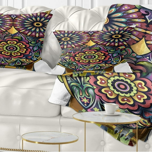 Designart Funny Owl - Animal Throw Pillow - 12x20