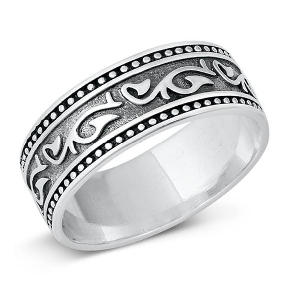 Oxidized Bali Design Ring .925 Sterling Silver Band Jewelry Female Male Unisex Size 10