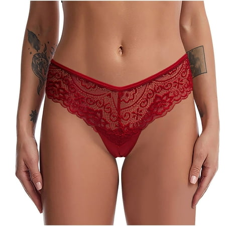 

Fiudx Women Sexy Lace Underwear Lingerie Thongs Panties Ladies Hollow Out Underwear Underpants 369