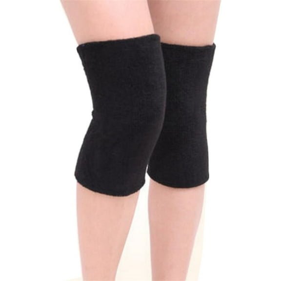 9.8x4.7In Thermal Knee Brace,1 Pair Leg Warmer Thermal Knee Pad,Black Durable Elastic Warms Fabric Leg Pad for Womens,Mens