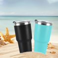 thumbnail image 3 of Gingprous 2 Pack Stainless Steel Travel Tumbler Set with Lids Straws，30oz Coffee Cup , Black & Mint, 3 of 7