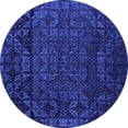 thumbnail image 1 of Ahgly Company Indoor Round Abstract Blue Modern Area Rugs, 6' Round, 1 of 4