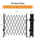 TEQIN Metal Expandable Dog Gate,Versatile Accordion Safety Barrier,Portable Retractable Barricade, Adjustable Pet Fence, Free Standing 360°Rolling Barricade Gate For Indoor and Outdoor