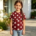 thumbnail image 2 of Jamsmile Toddler Girls Tshirts Summer Short Sleeve Daisy Print Tees Tops Kids Girls T Shirts Blend Stitching Casual Tops Kids, 2 of 3