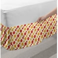 thumbnail image 2 of Retro Bed Skirt, Diagonal Chain Pattern with Big and Small Dots on Lines in Shabby Colors, Elastic Bedskirt Dust Ruffle Wrap Around for Bedding Decor, 4 Sizes, Marigold Scarlet Cream, by Ambesonne, 2 of 2