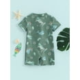 thumbnail image 5 of Musuos Toddler Boys Rash Guard Swimwear 3 6 12 24M 3T Cartoon Marine Life Print Short Sleeve Swimsuits Front Zipper Bathing Suits, 5 of 10
