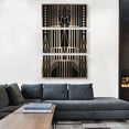 thumbnail image 2 of ARTCANVAS Art Deco Tan Yellow Geometric Design on Black Canvas Art Print - Size: 60" x 40" (1.50" Deep) (3-Piece), 2 of 9