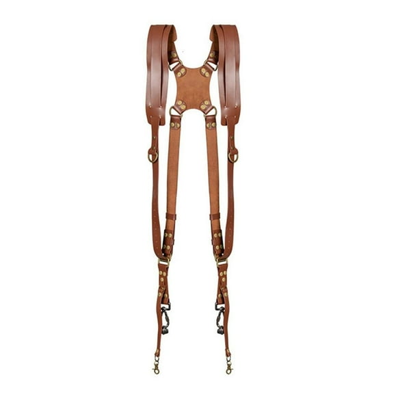 Yammee Camera Strap Accessories for Travel Double Shoulder Leather Harness Camera Gear